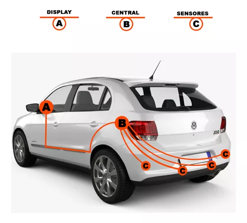 Parking Sensor Kit de sensor de estacionamento para carro Visor de LED  automático para carro 4 sensores para todos os carros Sistema de  estacionamento