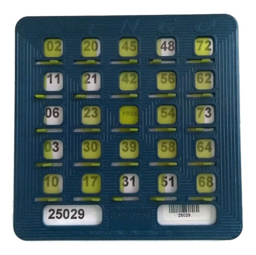 1 Tabla Plástica Para Bingo Tablas De Bingo Pro