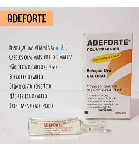 Adeforte Ampola 3ml ( Kit 2 Unidades ) Fortalece Cabelo