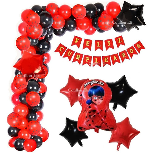 Como Deco Arco Globos Lunares Estrellas  Ladybug 43 X 59cm