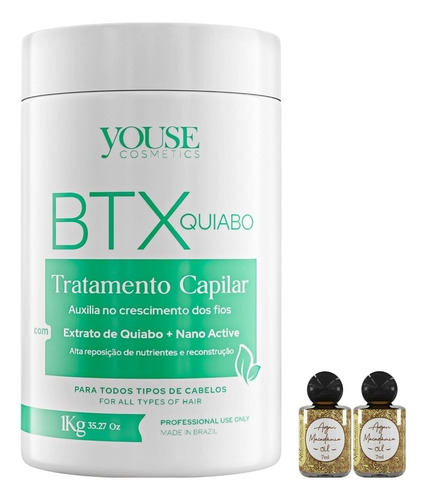 Naturiam Btx De Quiabo Sem Formol Realinhamento 1kg+ 2 Óleos