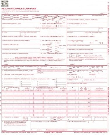 Manuscrito De Uso - Cms 1500 / Hcfa 1500 Formas De Facturaci