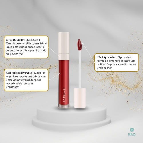 Labial Líquido Mate Farmasi - Larga Duración Y Color Intenso 18 Burn Me Once