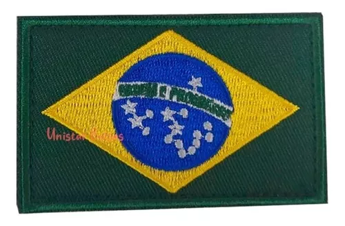 bandeira do brasil bordada com velcro