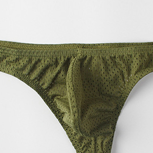 Bragas F Para Hombre, A La Moda, Cintura Baja, Malla De Seda