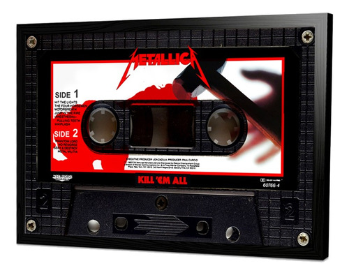 Cuadro Metallica Cassette Kill Em All Vintage Poster 50x70