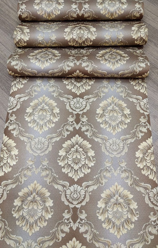 Imagem 7 de 8 de Papel De Parede Rolo Importado Textura Damask Alto Padrão