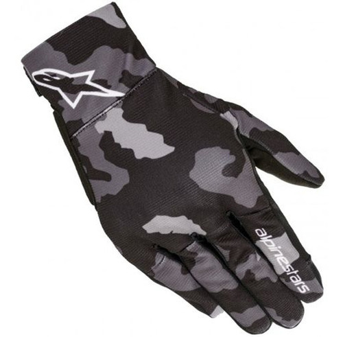 Guantes Alpinestars Reef de camuflaje negro y gris con pantalla táctil, color negro y gris camuflaje, talla XL/XL