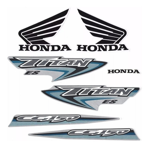 Kit Adesivos Completo Honda Cg Titan 150 Es 2007 Cor Prata Cor Prata 2007 es