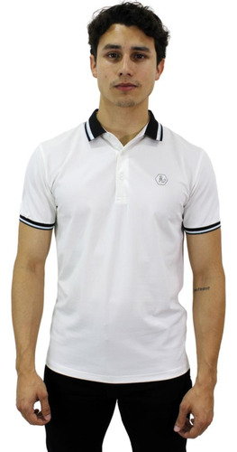 Playera Tipo Polo De Caballero Marca Huggo Valentino Hv-45