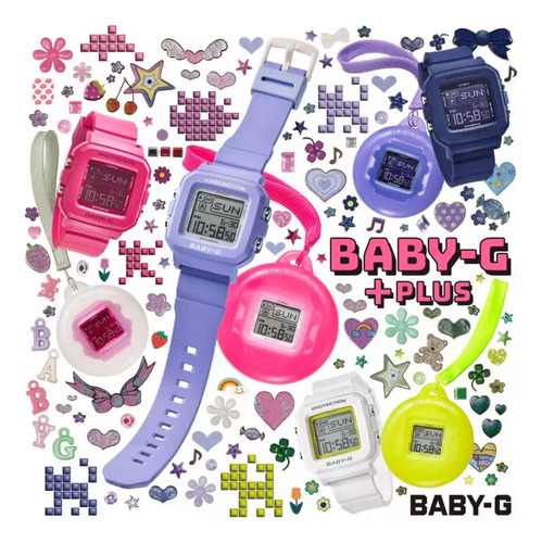 Reloj Casio Baby-g + Plus Bgd-10k-6 Para Mujer Ts Correa Púrpura Bisel Púrpura Fondo Gris