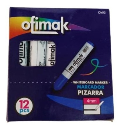 Marcador Azul Para Pizarra Acrílica Ofimak