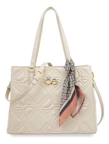 Bolsa Satchel Cloe Yaxim Grande Color Beige