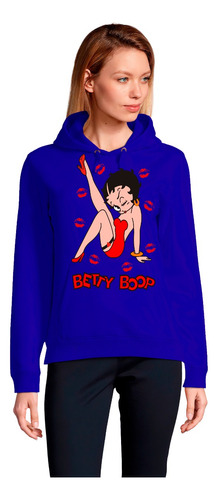 Poleron Dama/unisex Estampado Betty Boop Besos 100%algodón