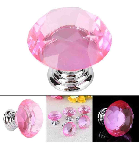 Perilla De La Manija 10 Piezas 30 Mm Rosa Cristal Puerta Pom