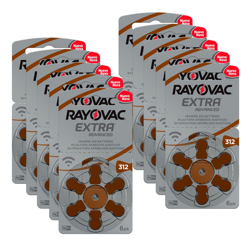 60 Pilhas Baterias 312 Pr41 Auditivas Original Rayovac