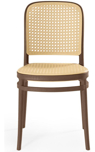 Mesa De Jantar Eiffel Preta 120x80cm Com 4 Cadeiras Roma Cor Marrom