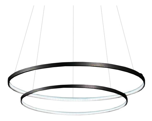 Colgante Led Saturno Aros Doble 80 Cm Diseño Moderno Deco