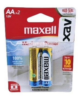 2 Pila Bateria Aa Alcalina Maximum Pow Maxell 7368 1.59 Xavi