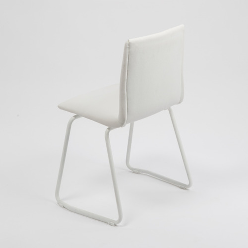 Imagen 5 de 9 de Silla De Comedor Tapizada Diseño Quina Base Blanca Rossi