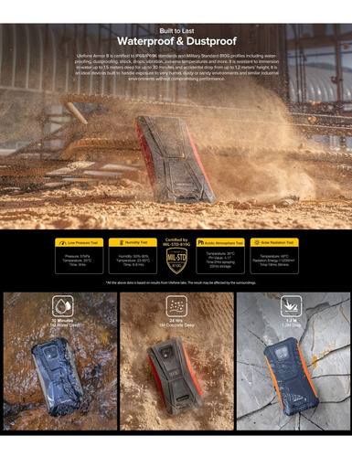 Armor 8 Pro - Telefono Resistente Agricola Construcción
