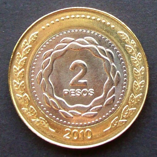 Moneda Argentina 2 Pesos 2010