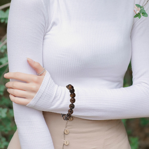 Pulsera De Piedra Hecha A Mano, Pulsera De Yoga Con Cuentas