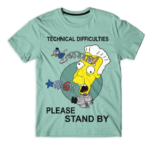 Remera Simpsons Kent Dificultades Técnicas Serigrafia Algod.