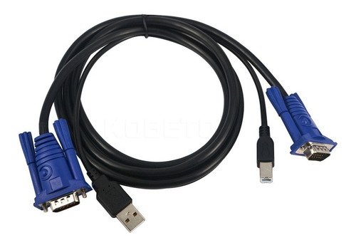 Cable Adaptador 2 En 1 Usb Impresora, Monitor Vga 1.5 Metros