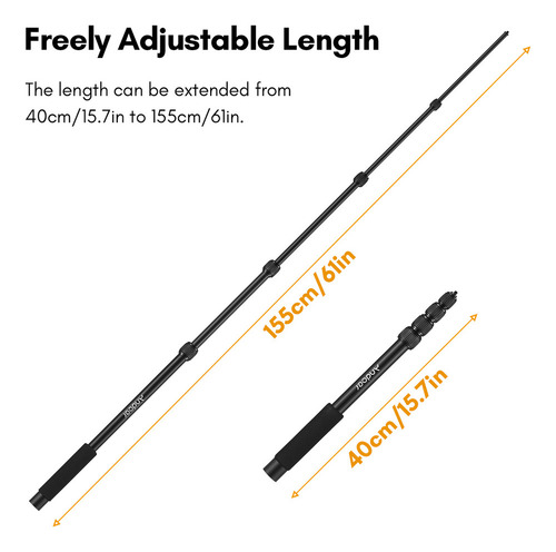 Micrófono De Mano Andoer Boom Arm, Micrófono Extensible De 5