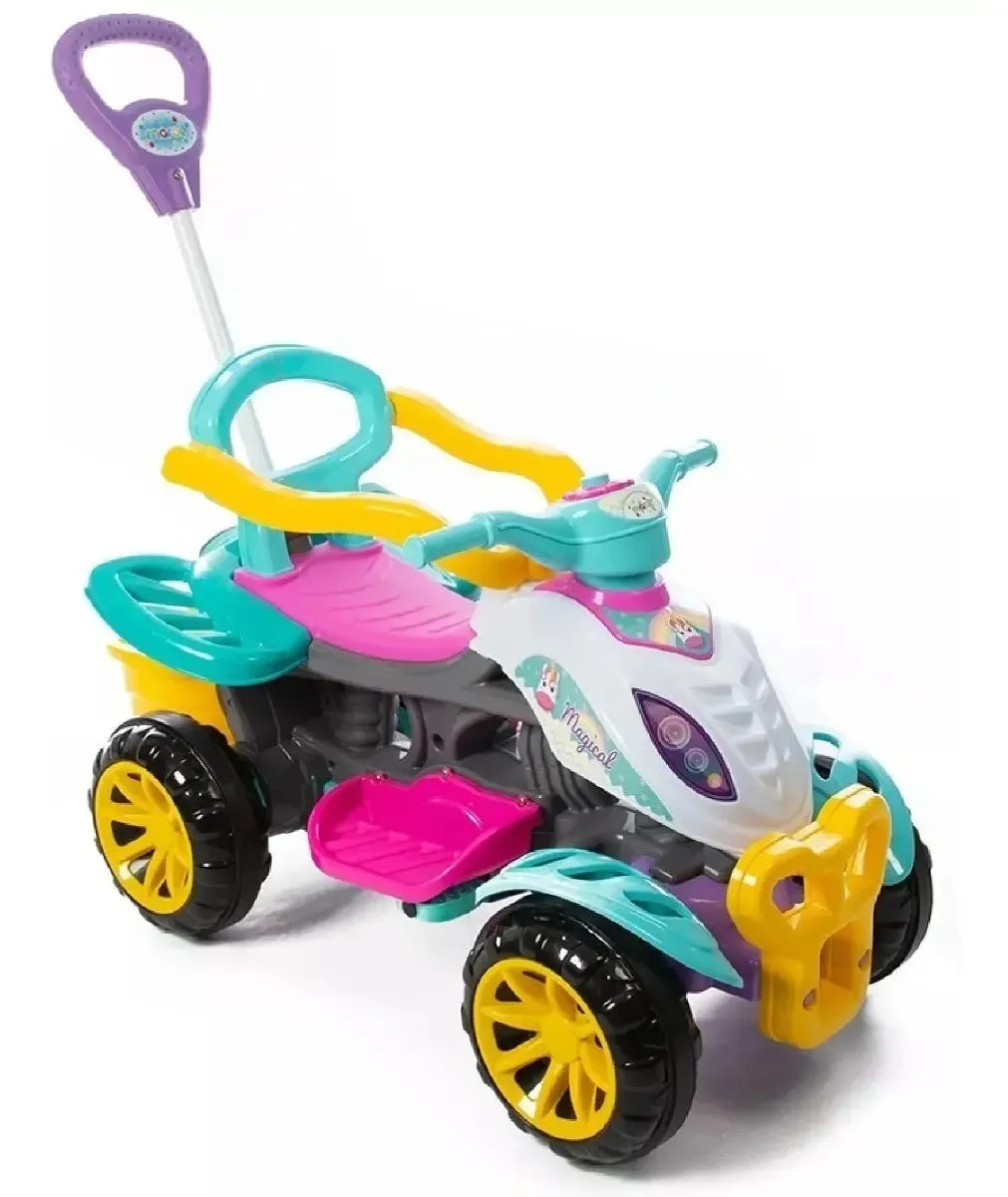 Quadriciclo 3 Em 1 Motoca Com Pedal, Andador E Carro Passeio Cor Menina