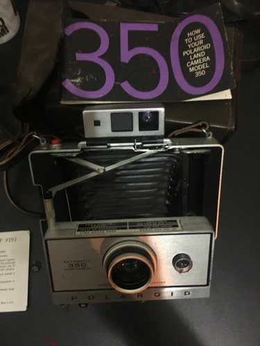 Polaroid 350 Land Camera Com Capa De Couro Manual