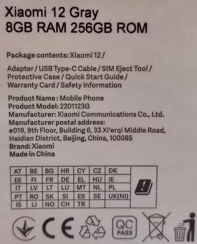 Móvil Xiaomi 12 5G 8GB de RAM + 128GB - Gris