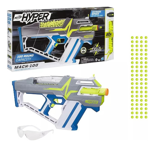 Lanzador Nerf Hyper Mach-100 Motorizada Hasbro