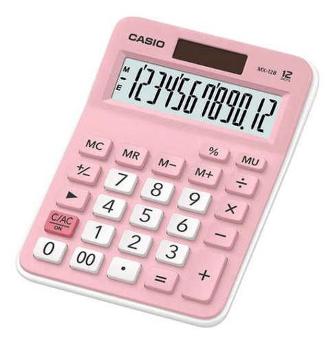 Calculadora De 12 Dígitos Color Rosado Mx-12b-pk Casio.