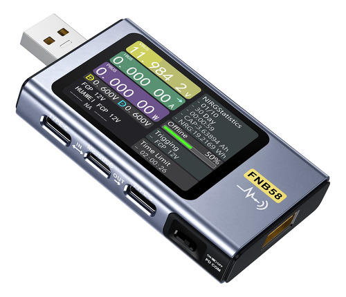 Fnirsi Probador Usb 4-28v 7a Lcd Usb A &c Voltaje Corriente