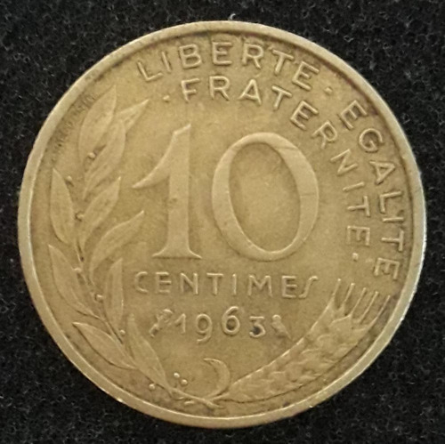 Moeda 10 Centimes Ano 1963 França