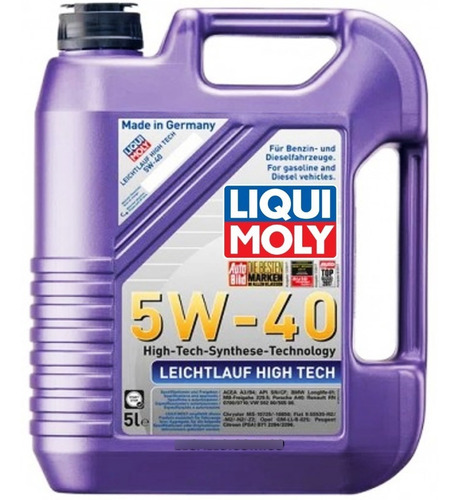 Aceite Liqui Moly 5w40 Sintetico Leichtlauf High Tech 5 Lts