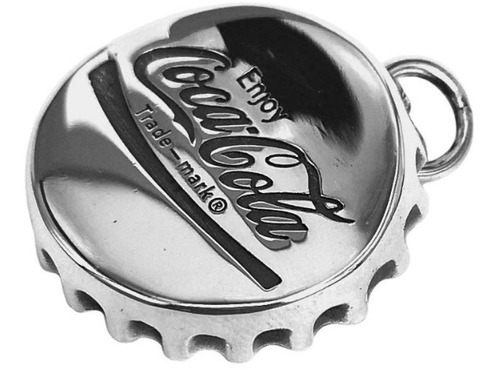 01 Colar Tampinha Coca Cola  Silver Retro Premium