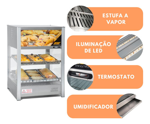 Estufa Vapor Reta Com Display 6 Bandejas Vertical Titã