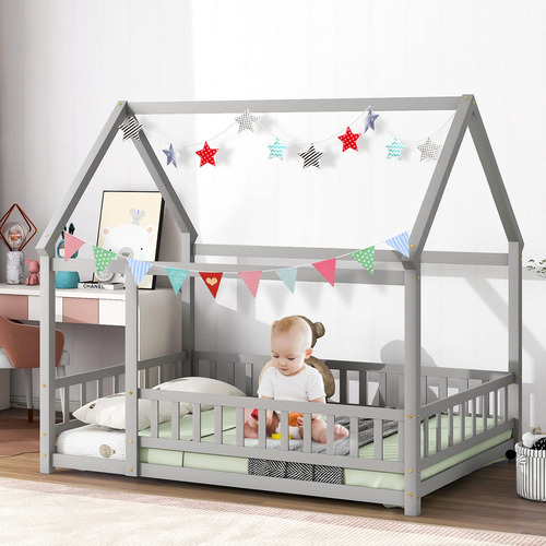 Tatub Cama De Casa Completa Para Ninos, Cama Montessori Con 