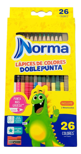 Colores Norma Doble Punta Gruesa Caja X 26 Colores