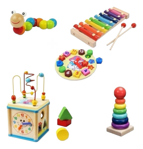 Juego Cubo De Encaje Juguete Bebe/niños Juguete De Madera 