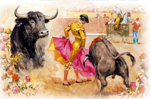 Cuadro Decorativo Arte Carteles Toros / Tela