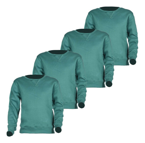 Set X4 Buzo Felpa Algodón Unisex Sweater Básico