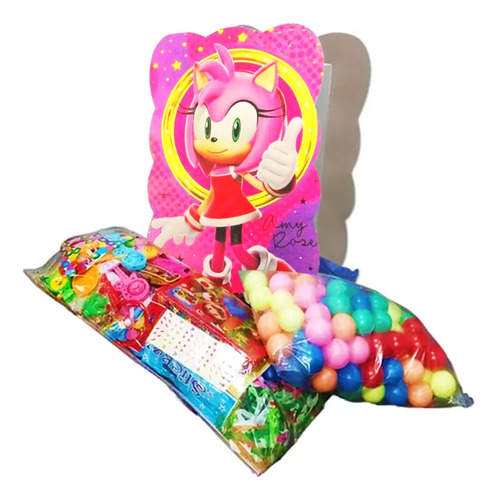 Piñata Para Juguete Amy Rose Sonic Relleno Y Pimpones Fiesta