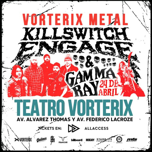 Entrada 24 Abril 2024 Killswitch Engage - Vortorix Bs As