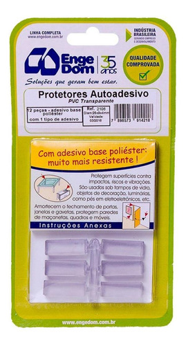 Protetor Adesivo Engedom Trasparente Retangular 25x9x4 12pec