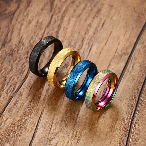 Anillo Elegante De Acero Para Bodas- Compromisos.