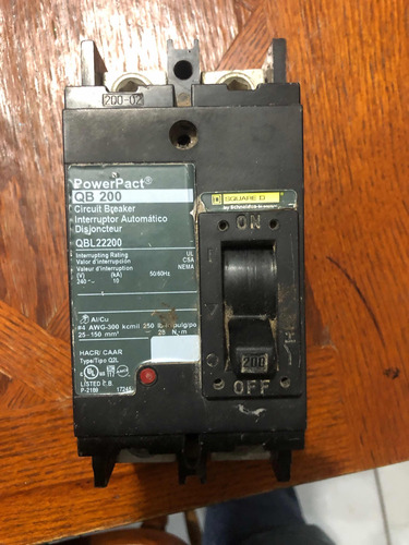 Qbl22200 Interruptor Squared 2x 200 240 Volts